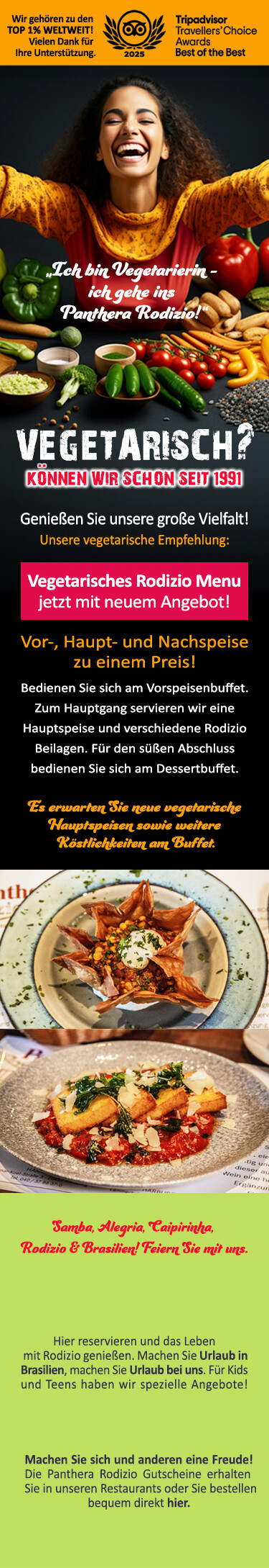 Vegetarische Speisen im Panthera Rodizio